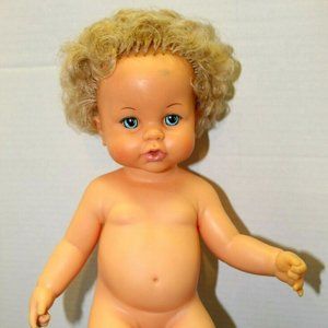Vintage 1971 Ideal Toy Curly Blonde Hair Rubber